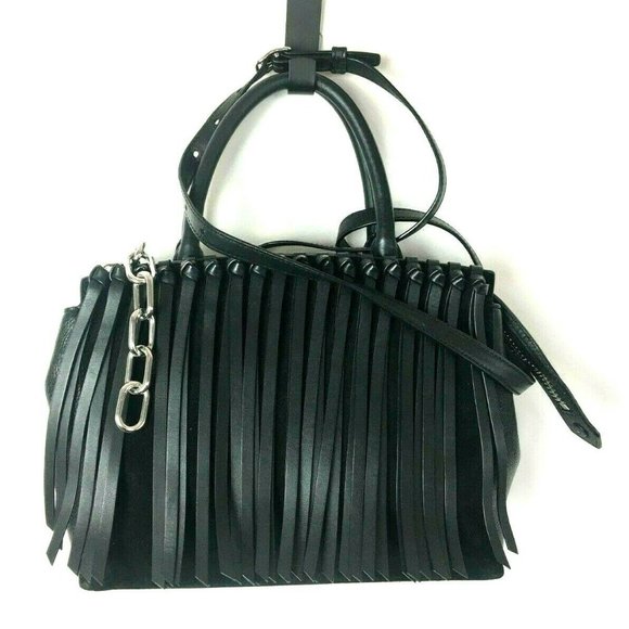 ALEXANDER WANG “Attica Fringe" Black Leather Bag - Picture 1 of 12